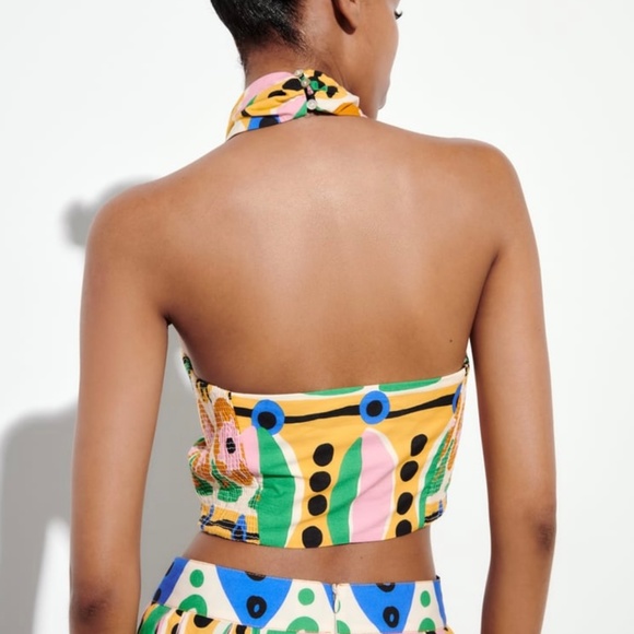Zara Printed Halter Top - Picture 4 of 5